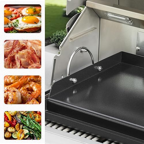 Miniatura 7 de Onlyfire Plancha universal para barbacoa con asas para la mayoría de las parrillas, parrilla antiadherente con revestimiento de cerámica para