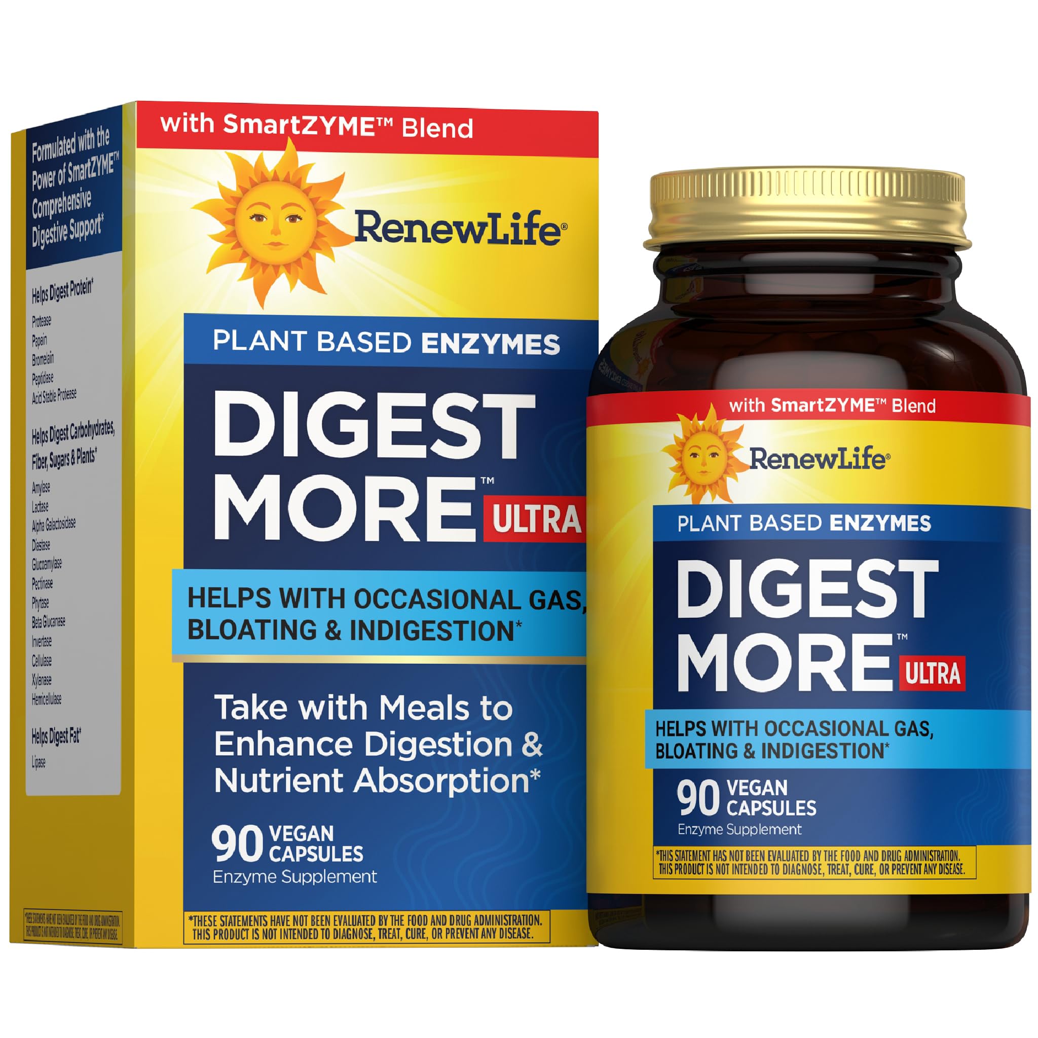 Adult Digestmore Ultra Enzyme Supplement Vegetarian Capsules, 90 Count