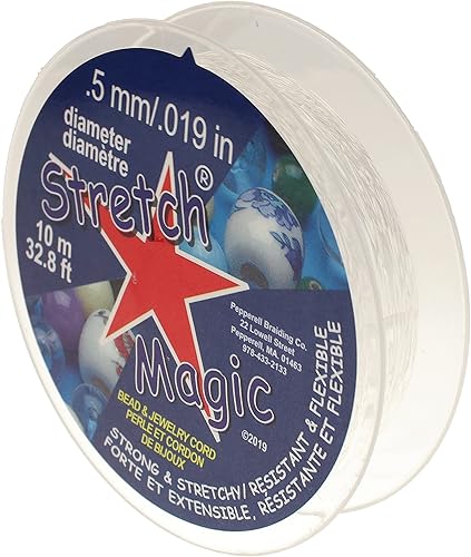 Miniatura 2 de Stretch Magic Cordón de cuentas y joyas, fuerte y elástico, fácil de anudar, color transparente, 0.020 in de diámetro, carrete de 32.8 pies, juego