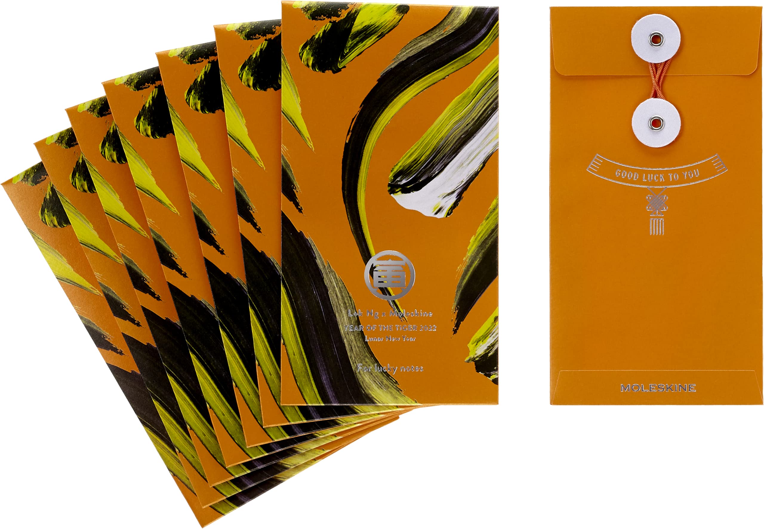 Moleskine Liniertes Notizbuch und Sammlerbox Jahr des Tigers 2022, Hartcover mit Elastischem Verschluss, Limitierte Auflage, Jahr des Tigers Farbe Orange, Format A4, 192 Seiten
