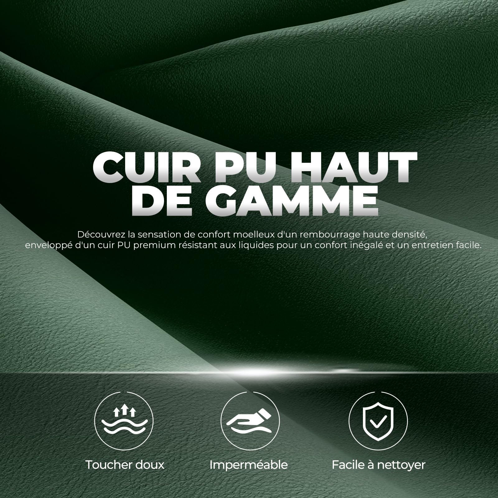 GTPLAYER Chaise de Gaming - Respirante - Ergonomique - Simili Cuir de qualité supérieure - Chaise Ergonomique en Polycarbonate - Dossier réglable à 160° et Repose-Pieds Extensible -Charge 180 kg -Vert