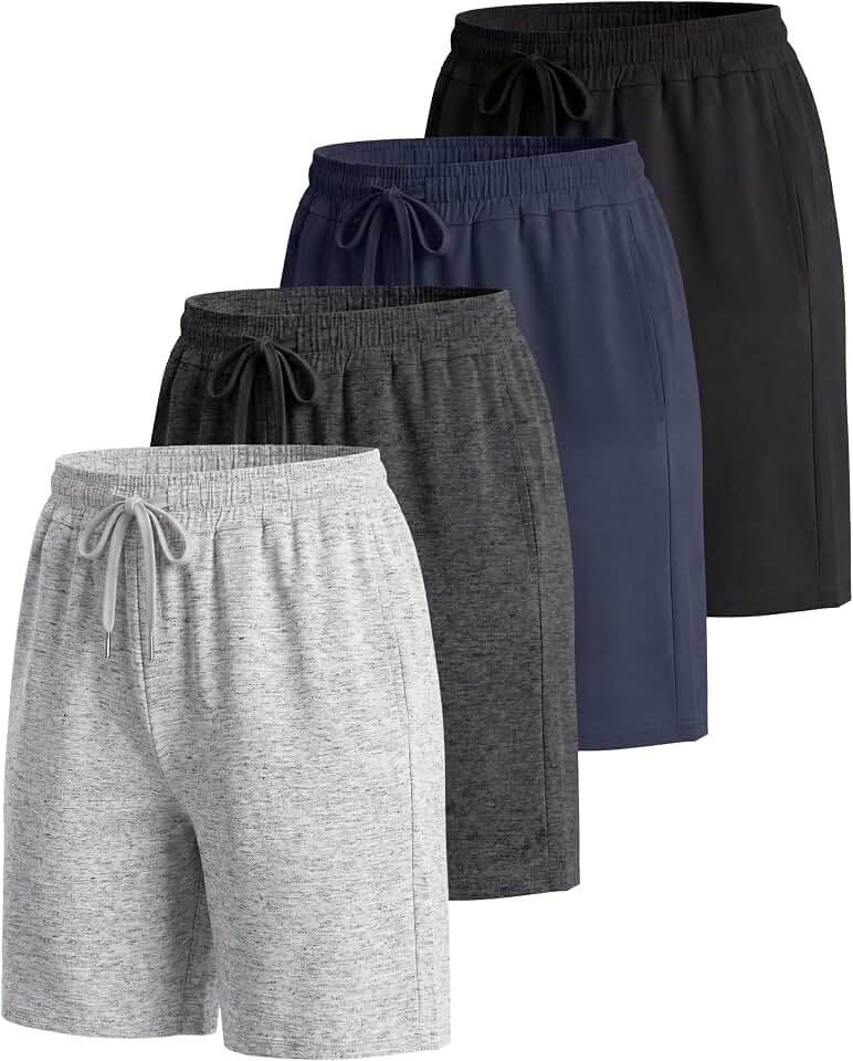 4 Pack Women's Bermuda Shorts 7" Knee Length Athletic Yoga Lounge Pockets | Available In Plus Size... product image
