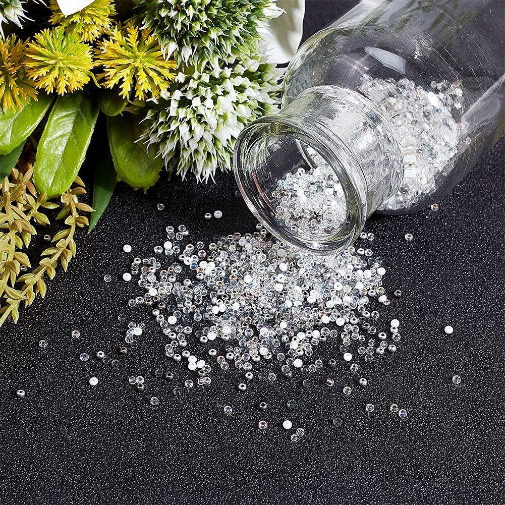 NBEADS Glassamenperlen 160g – 8 Farben, Runde Perlen Für Schmuck, Loch 0.3-0.9 Mm