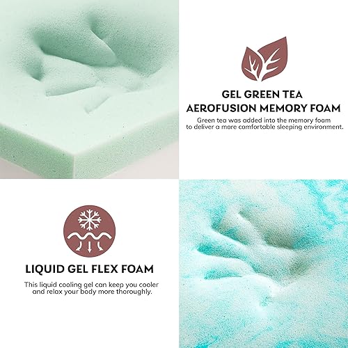 Miniatura 3 de Colchón de espuma viscoelástica de gel de tamaño matrimonial, colchón de cama transpirable blanco de 81012 pulgadas para enfriar el sueño y aliviar