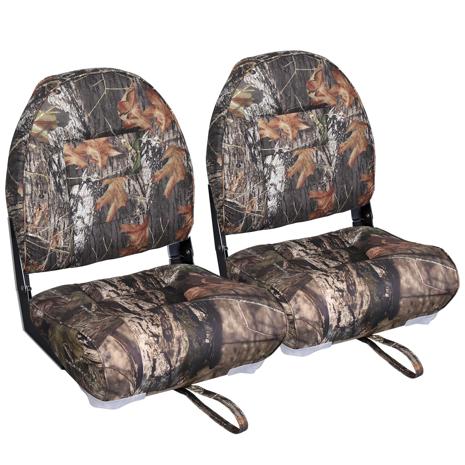 Leader Accessories High Back Folding Fishing Marine Boat Seat 2 Pack