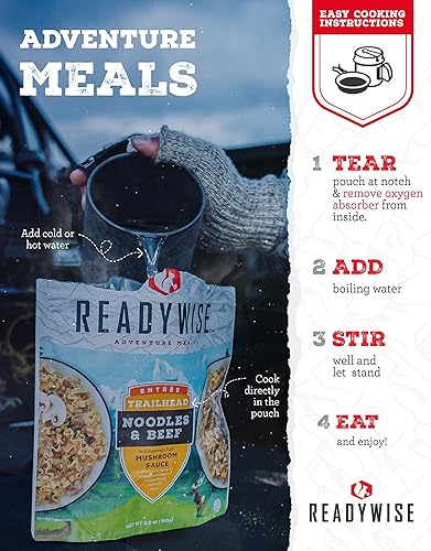 Miniatura 2 de ReadyWise - Suministro de alimentos de emergencia, 2.5 porciones, granola crujiente de fresa, alimentos deshidratados para campamento, preparación