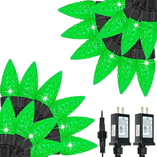 Miniatura 12 de C6 Serie de luces de Navidad para interiores y exteriores, total de 100 LED, 10 m de luces de Navidad en serie con temporizador y 13 modos, Varios