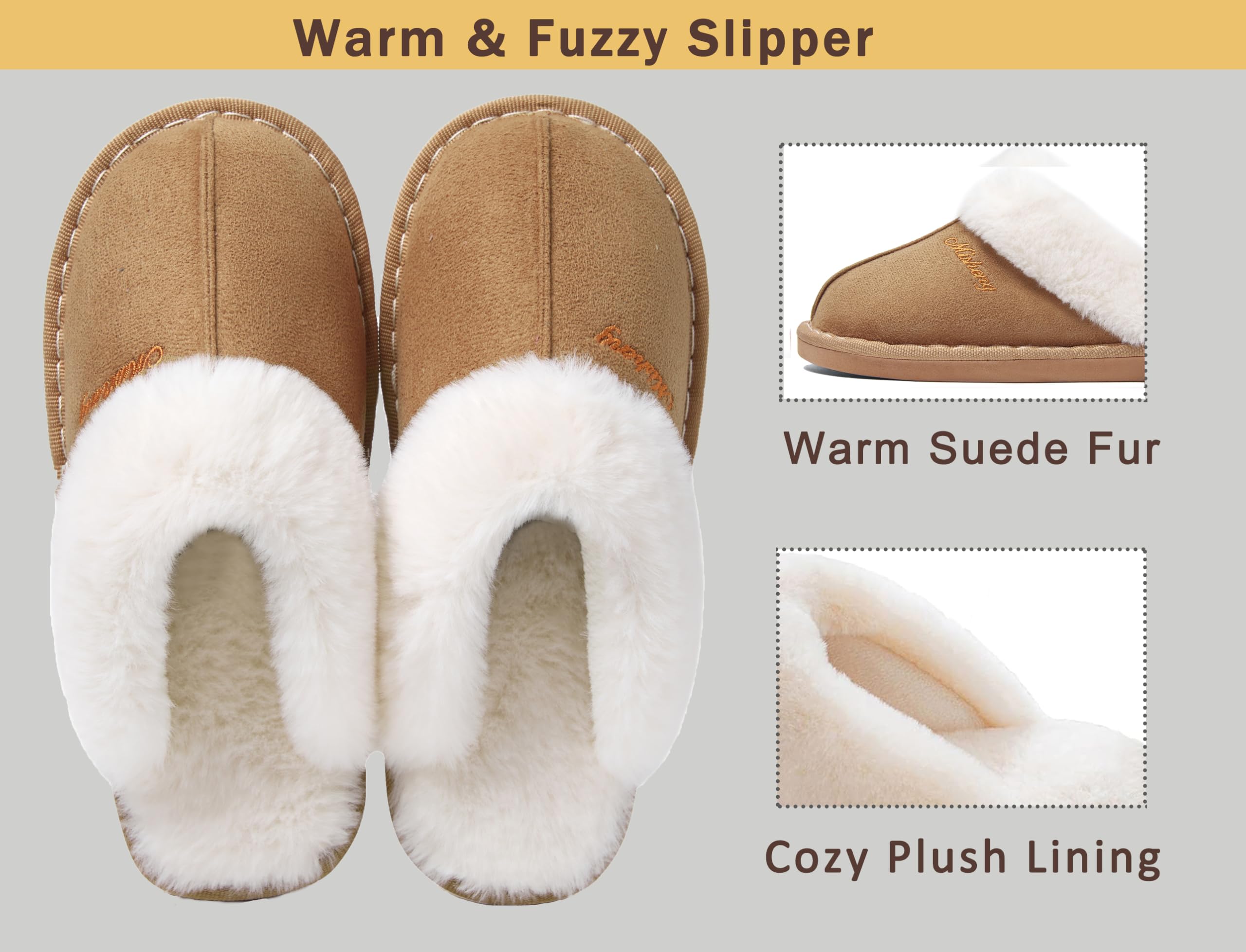Donpapa Pantofole Donna Uomo Peluche Autunno Invernali Morbida Memoria Schiuma Interne Casa Ciabatte Fluffy Pelose Interno Esterno