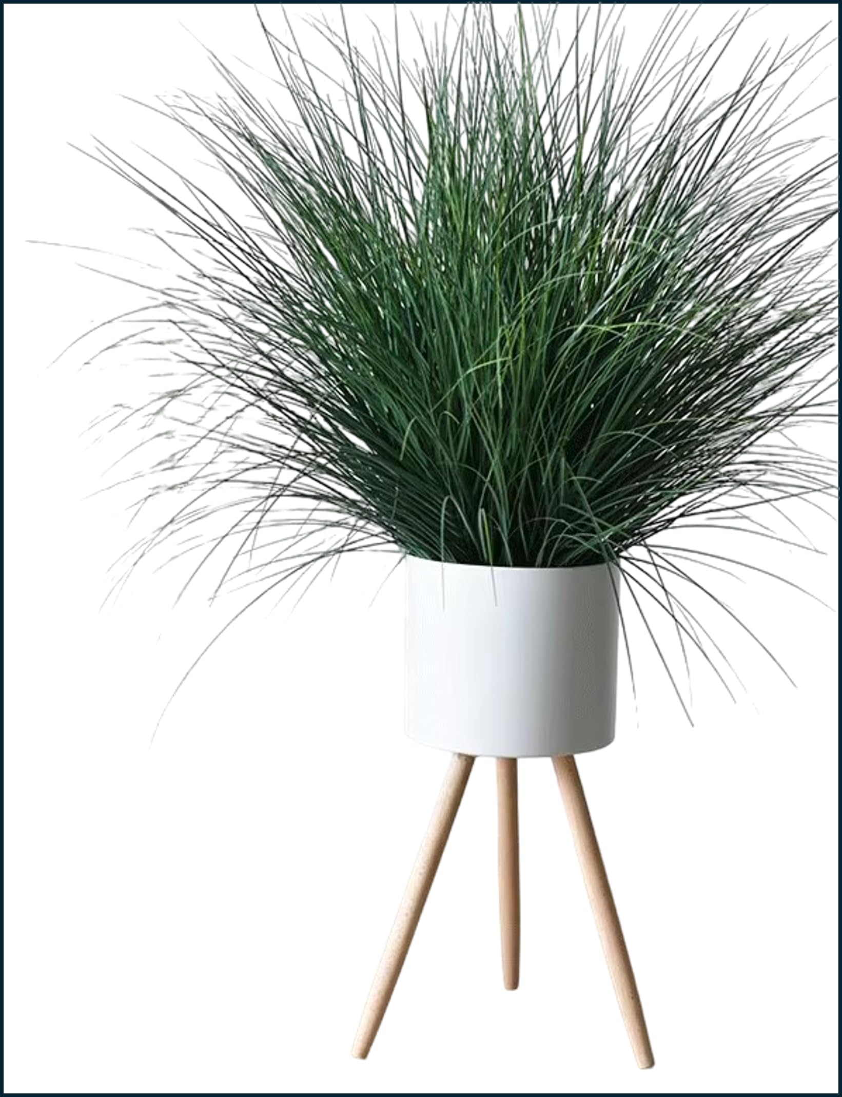 evym Übertopf Ø20,0 cm im 2er-Set mit Holzbeinen skandinavischer Stil für Innen-/Außenbereich | Blumentopf aus Eisen | Blumenkübel mit integrierten Füßen | Pflanzkübel in trendigen Farben (Weiß)