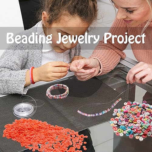 Miniatura 6 de 4000 cuentas de arcilla naranja para hacer pulseras, cuentas planas espaciadoras de polímero, bricolaje para joyería, collares, aretes, kit de