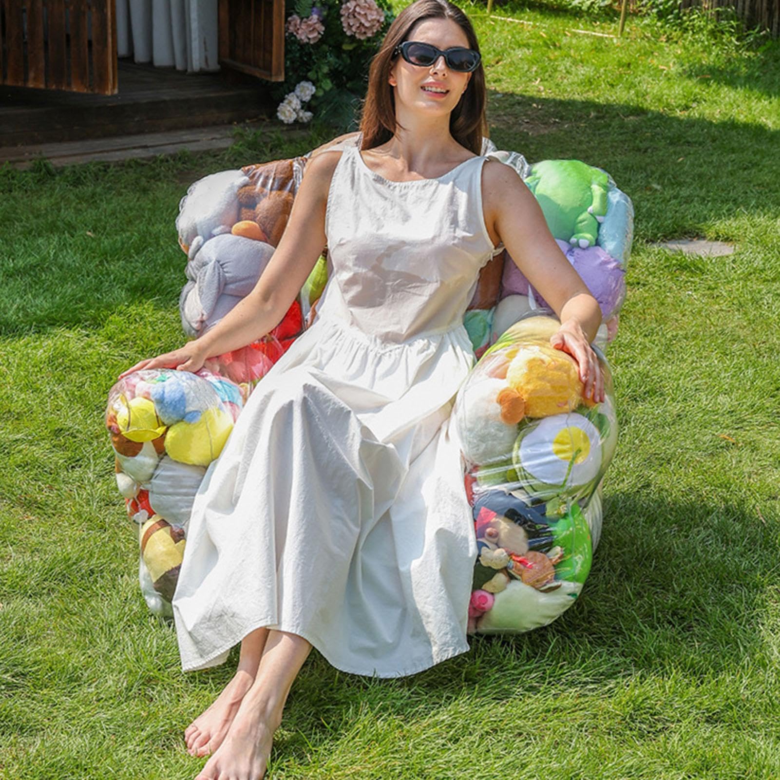 Przezroczyste Krzesło Do Przechowywania Pluszaków Organizer Na Pluszowe | Sofa Organizer Na Pluszowe Lalki Dla Dzieci Nastolatków Dorosłych Rodziców Do Domu Mieszkania Żłobka Salonu