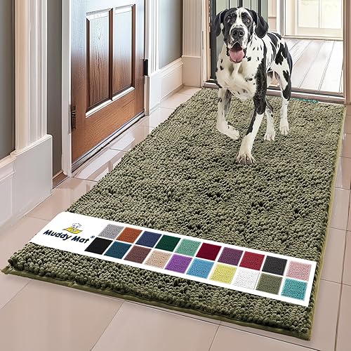Vista 142 de Muddy Mat® - Tapete de microfibra superabsorbente para mascotas, antideslizante y lavable, de felpilla, secado rápido, para entrada