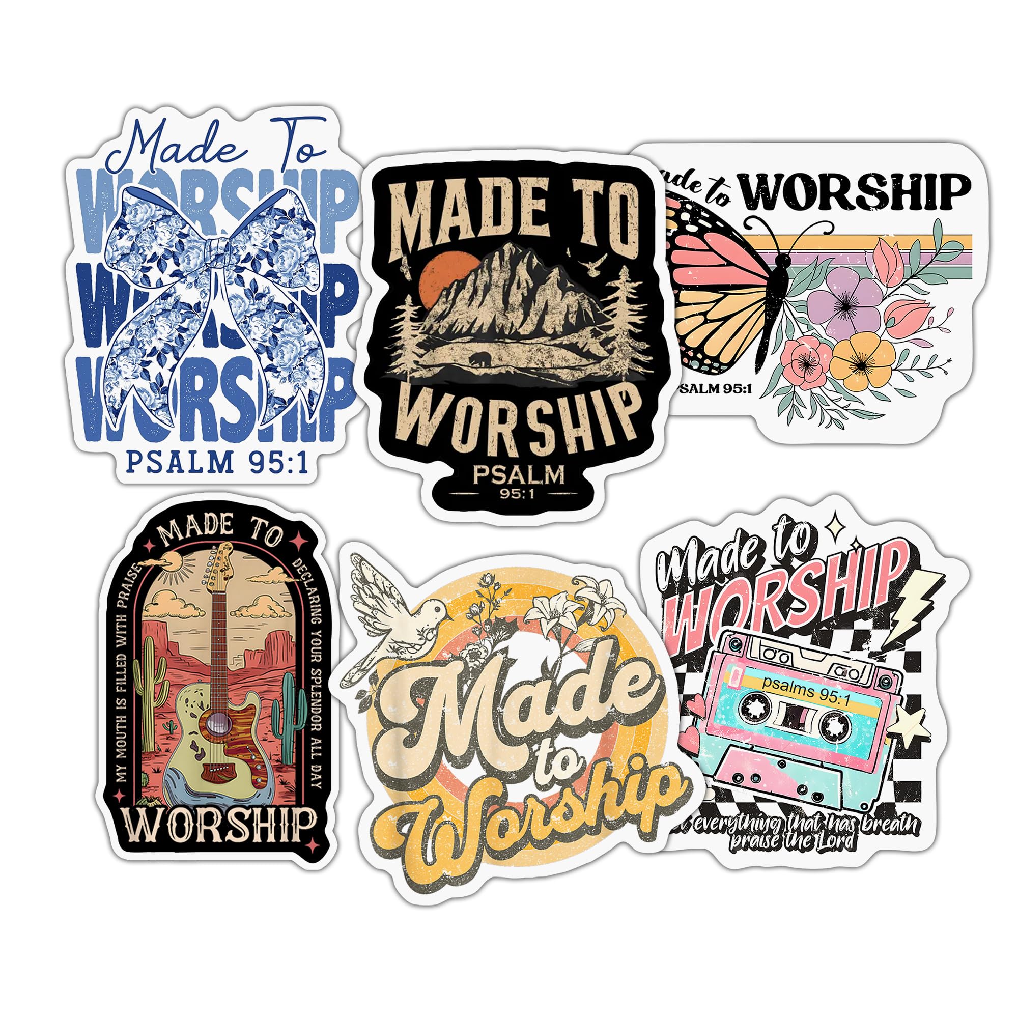 Calcomanías cristianas de vinilo impermeables para personalizar termos con el Salmo 95 1
