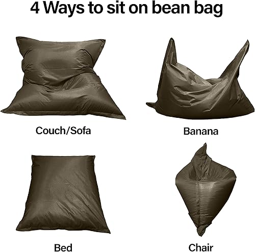 Miniatura 6 de Puf para adultos, puf marrón, sofá puf, silla de puf grande, puf grande, puf para juegos, puf gigante, silla de puf masiva, silla de puf impermeable