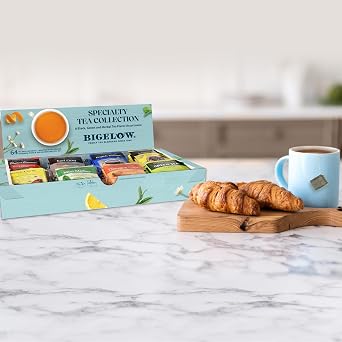 Bigelow Tea Company Products - Tea Tray Pack, 8 Assorted Teas, 64/BX - Sold as 1 BX - Tea bags are individually wrapped. | Green, Black, Herbal with English Teatime, Constant Comment, Lemon Lift, Earl Grey, Cozy Chamomile, Orange Spice & Mint
