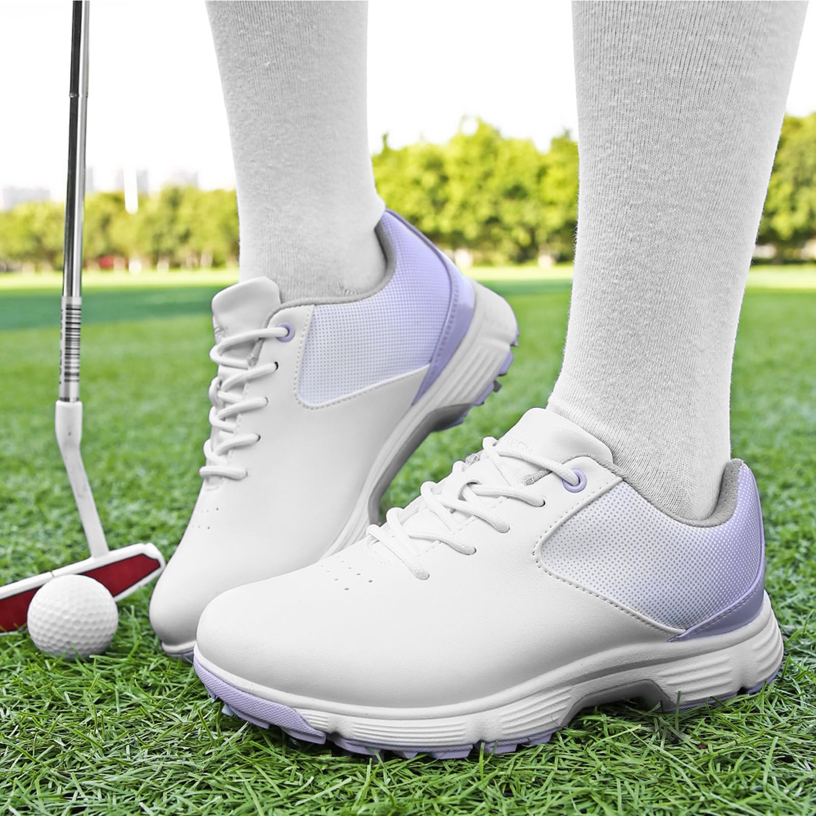 Donna Scarpe da Golf, Impermeabili Leggere per Stivali da Golf con Punte, Scarpe da Golf Femmina Antiscivolo per Allenamento Taglie 36-43