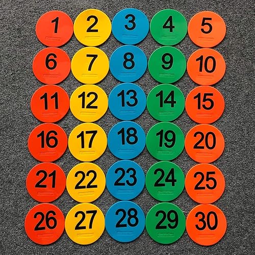 Miniatura 4 de Mini marcadores de suelo de 4 pulgadas para aula, preescolar y jardín de infantes (juego de 20 unidades) (número 1-30)