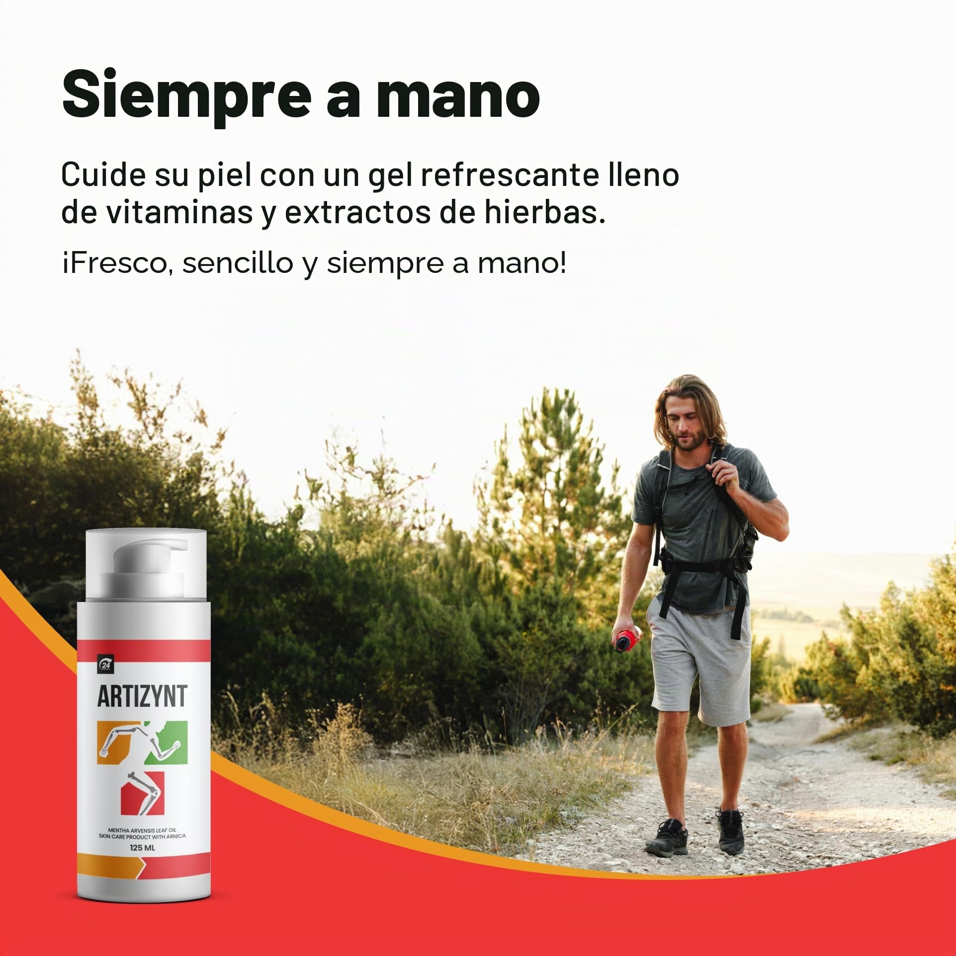 Crema para el cuidado de la piel con aceite de hoja de Mentha Arvensis y árnica, 125 ml