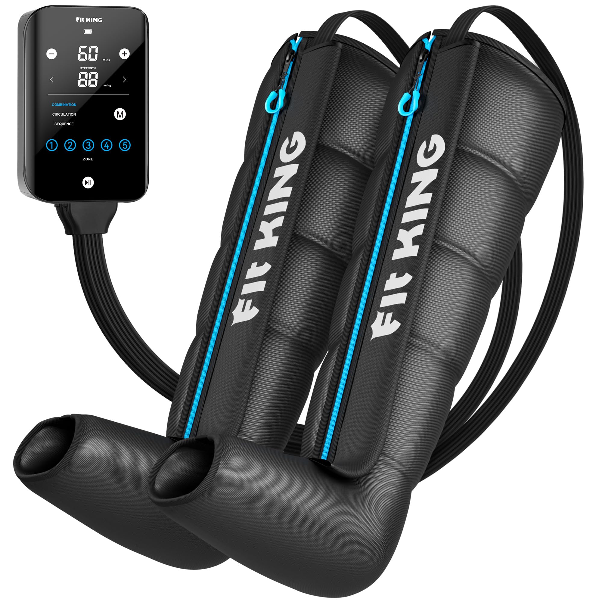 FIT KING Cordless Recovery System Professional Air Compression Massager Reduces Muscle Pain and Improves Circulation Warm-up and Fast