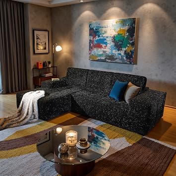 114" Cloud Sectional Couches for Living Room,L Shaped Boneless Couch in A Box,Fluffy Sleeper Sofa with Comfy Chaise No Assembly Required,Black