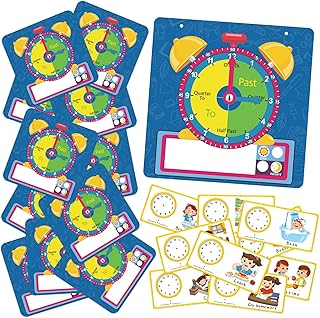 25 Pcs Teaching Clock Kit for Kids +28 Instructional Cards,Clocks Practice Clocks for Kids Learning Time with Erasable Surface,Mini Teaching Clock Bulk for Home School Clock Classroom for Kids