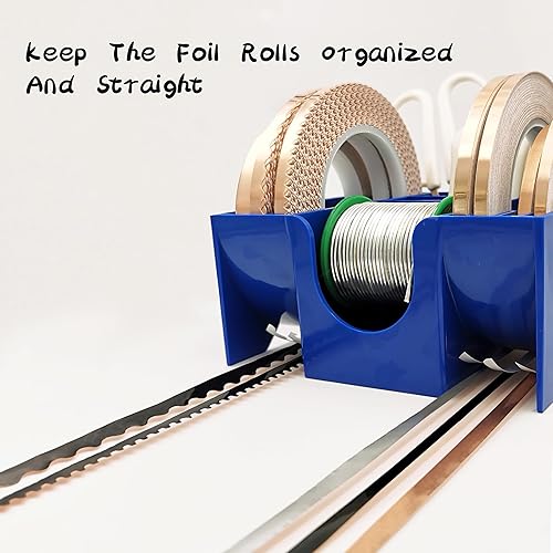 Miniatura 3 de ARTIMUSES Dispensador de papel de aluminio multiusos para cinta de lámina de cobre de vitrales, alambre de soldadura, almacenamiento de herramientas