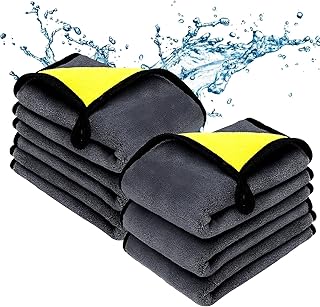 KITONI Microfiber Car Cleaning Cloths - 6pcs (600gsm 40x40cm)-Car drying Cloth - Dual-Sided Car Detailing Towels - Drying Towel for Car Care Polishing, Washing, Waxing, Dusting