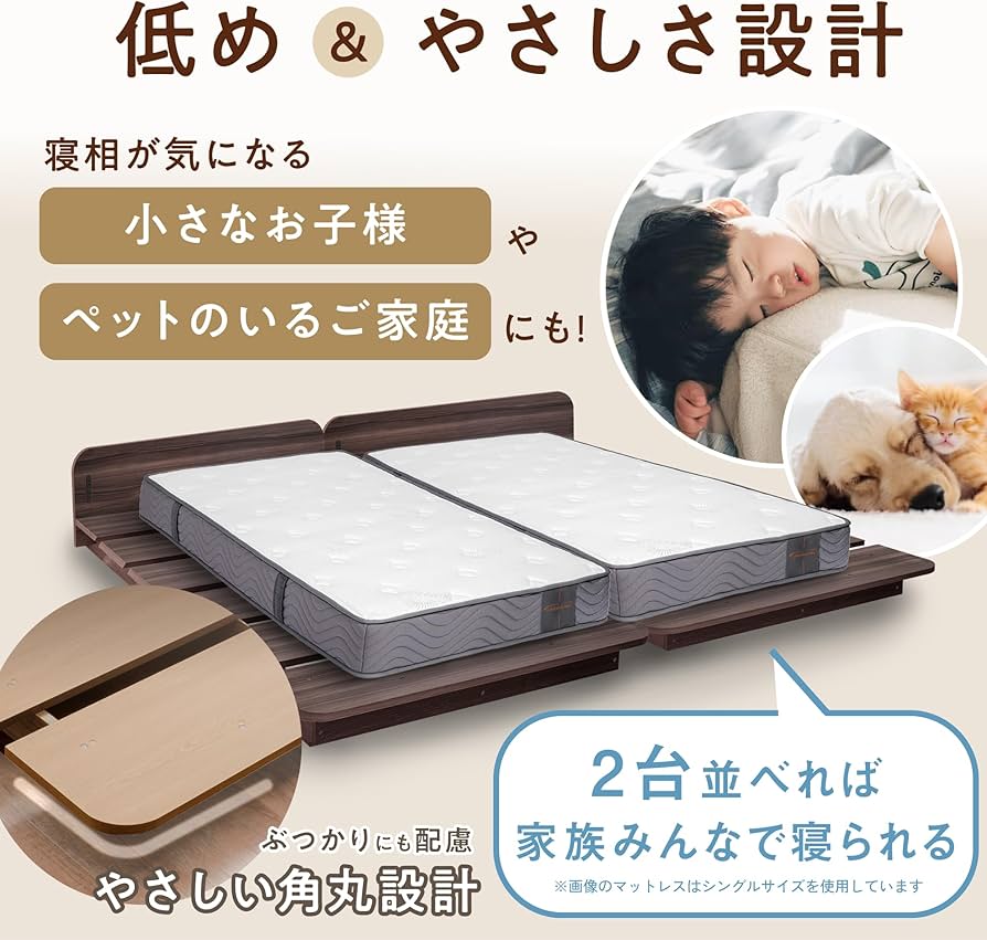 Amazon|GOKUMIN シングル フレーム すのこ ベッド ロータイプ フロア Amazon|GOKUMIN シングル フレーム すのこ ベッド ロータイプ フロア