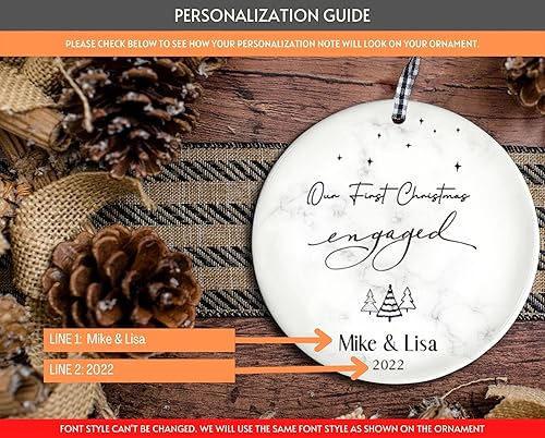 Miniatura 5 de Adorno de Navidad personalizado, nuestro primer regalo de compromiso de Navidad, regalo de boda