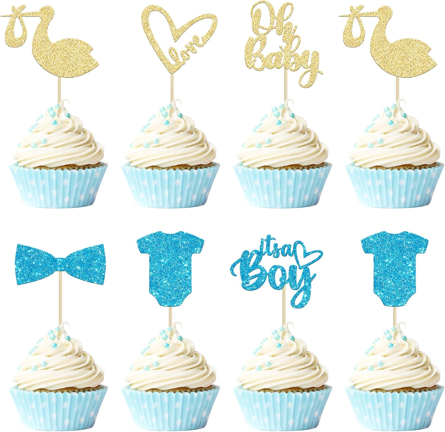 Gyufise 36 Pack Oh Baby Cupcake Toppers Assembled It's a