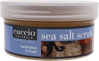 Cuccio Extra Fine Sea Salt Scrub | Vanilla Bean &amp; Sugar Sea Salt | Softening &amp; Hydrating Skin - 550g