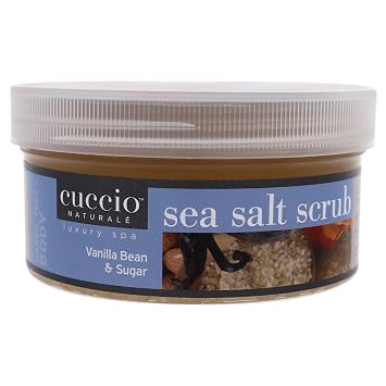 Cuccio Naturale Sea Salt Scrub - Gently Exfoliates To Remove Dead Skin Cells - Leaves Skin Supple, Radiant And Youthful Looking - Paraben And Cruelty Free - Vanilla Bean And Sugar - 19.5 Oz