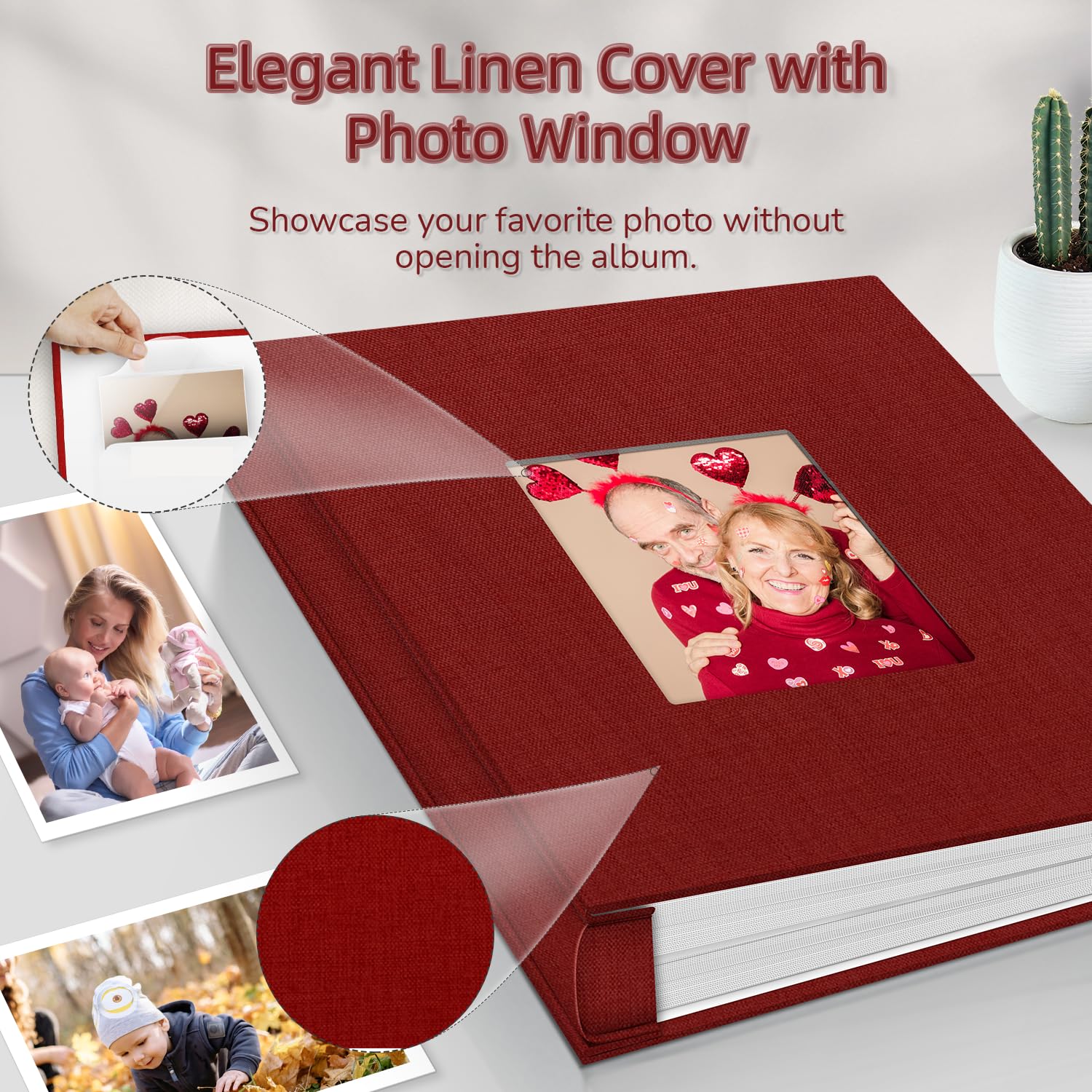 popotop Álbum de fotos de 4 x 6 a 600 fotos con 600 bolsillos horizontales y verticales, álbumes de cubierta de lino para fotos familiares, bodas, aniversarios, bebés, vacaciones