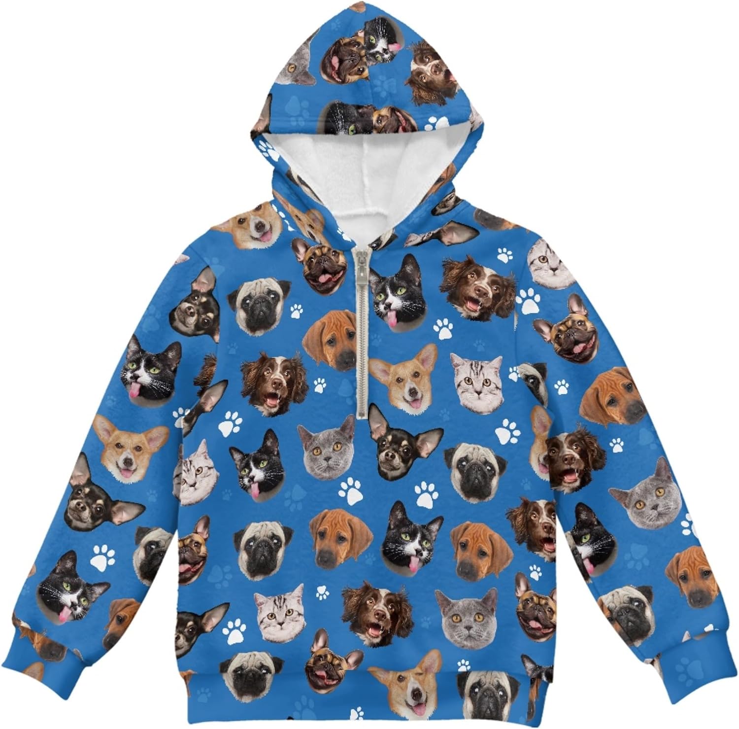 Hawapod Kids Hoodies Girls Print Half Zip Oversized Pullover Sweatshirt Long Sleeves Cute Hooded For Girl Size 4-15