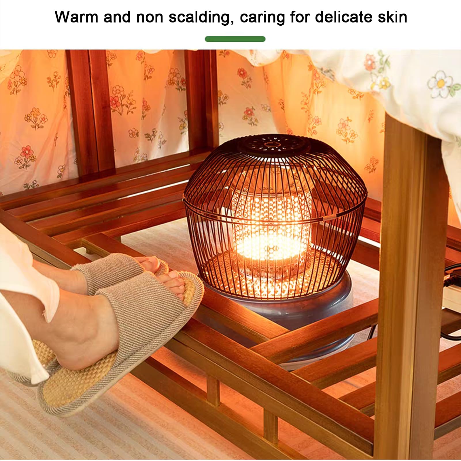 BJDesign Kotatsu – Tavolino Giapponese Riscaldato In Legno – 120V Con Manopola Temperatura – Scrivania Bassa 4 Posti
