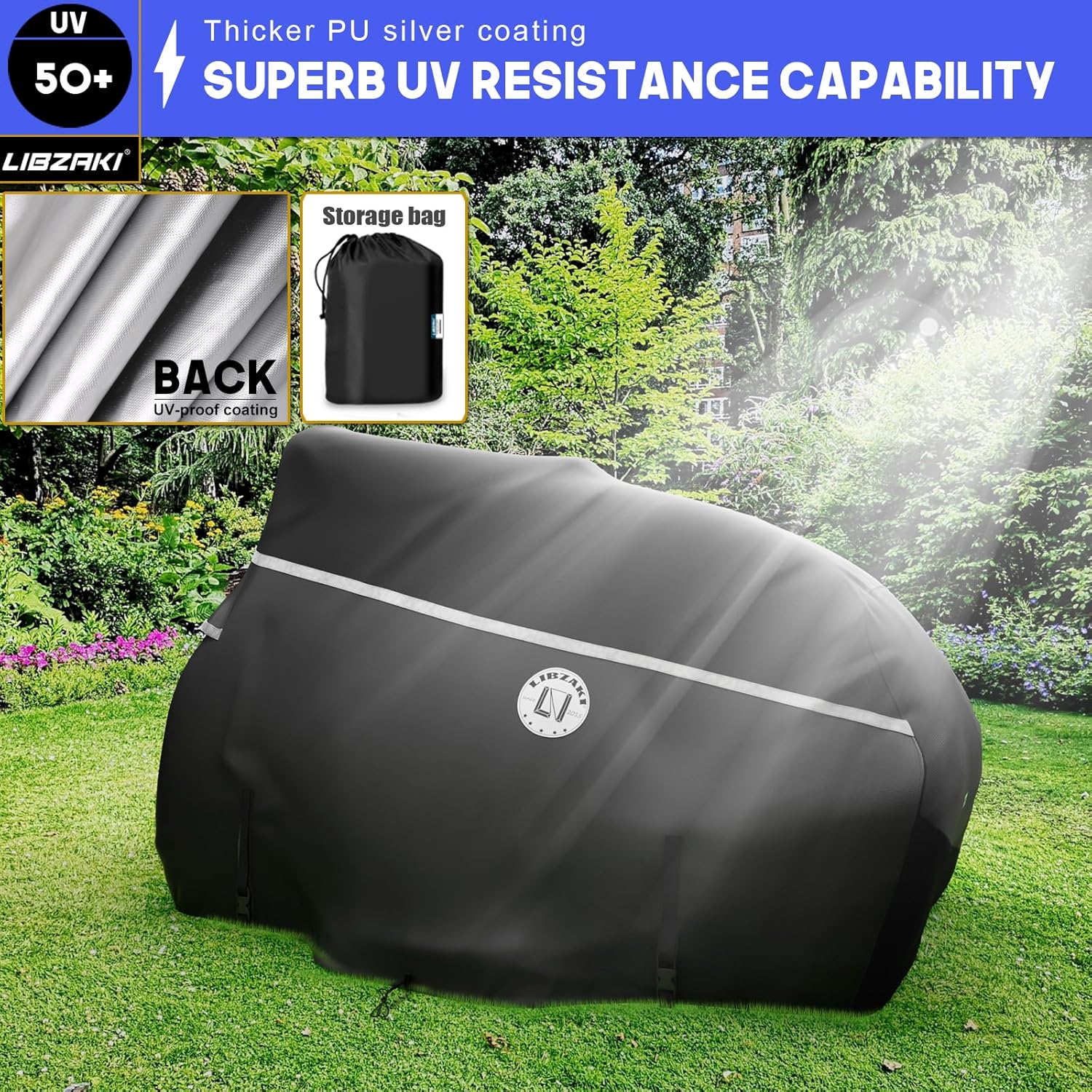 420D Zero Turn Mower Cover ,Waterproof 420D Marine Grade Fabric -Universal Fit for John Deer,Cub Cadet Zero Turn Up to 60" Lawn Mower Decks,Dimensions: 79" L X 46" WX 55" H-Black