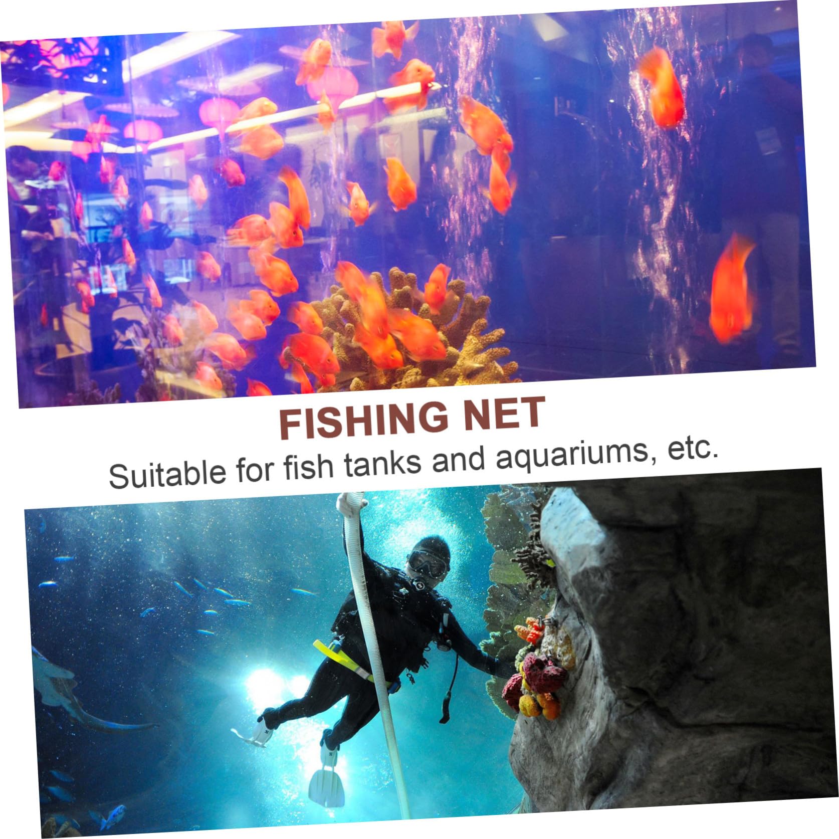 HANABASS Kescher Fischernetz Fang- Und Freilassungskescher Mit Griff Aus Bambus Für Aquarien Einfach Zu Bedienen Kompaktes Design Flexibles Netz