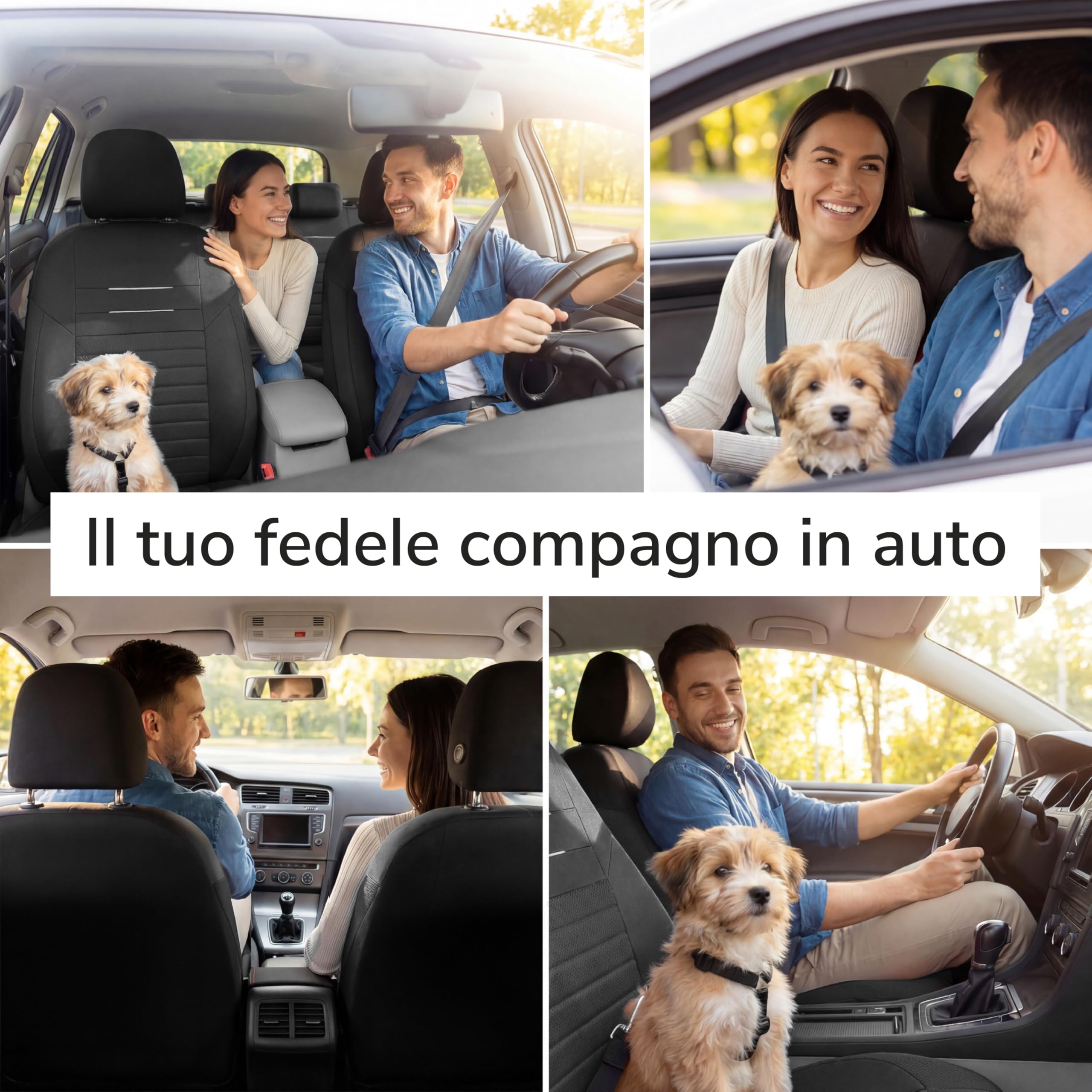 Upgrade4cars Coprisedili Auto Set Universale Versione 2026 | Coperture Anteriore e Posteriore | Accessori Interno Auto Decorazione