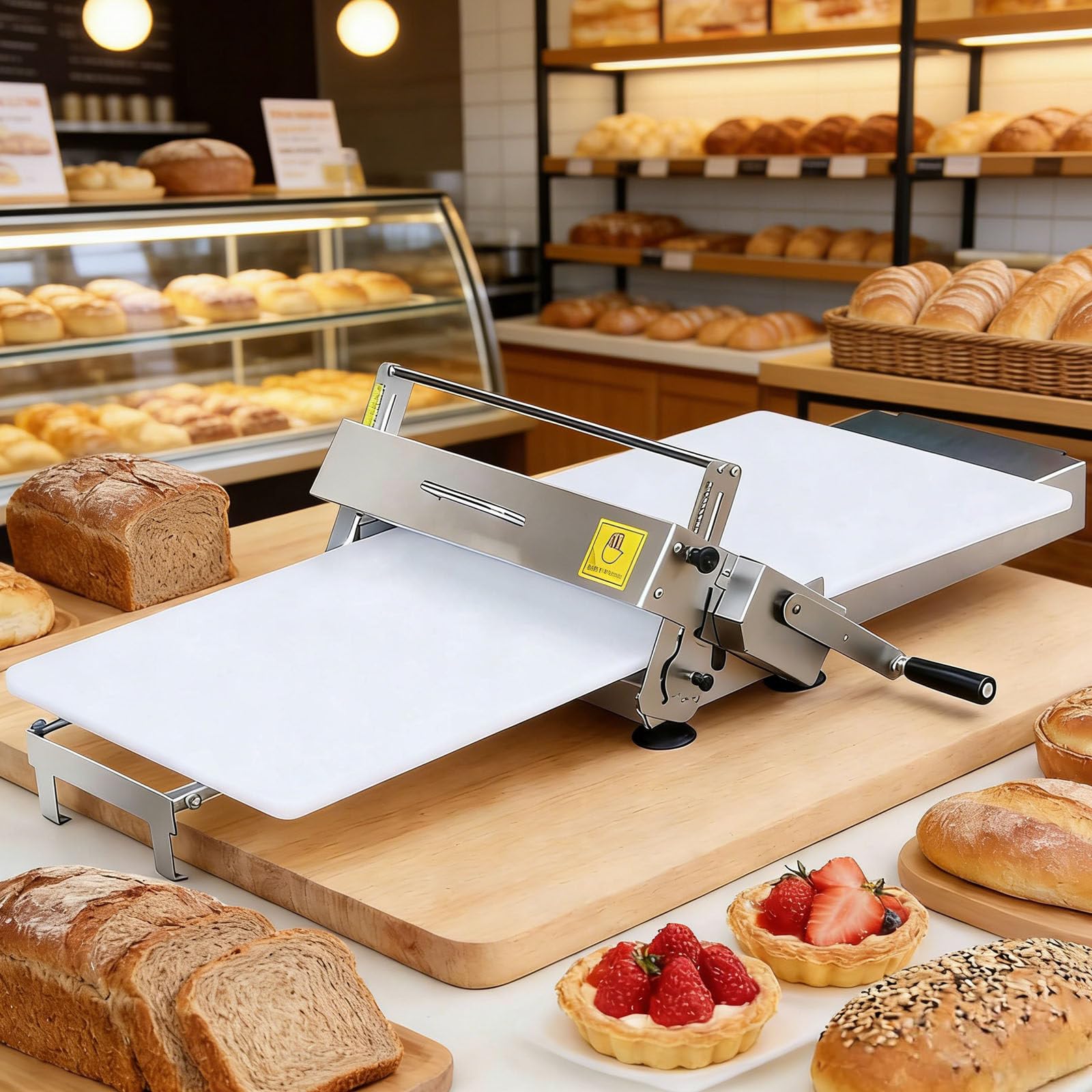Sfogliatrice Manuale Pieghevole, Macchina per La Pasta in Acciaio Inox con 55 Livelli di Spessore Regolabili, Pressa per Pasticceria E Pasta Sfoglia, Uso Domestico E Commerciale 400