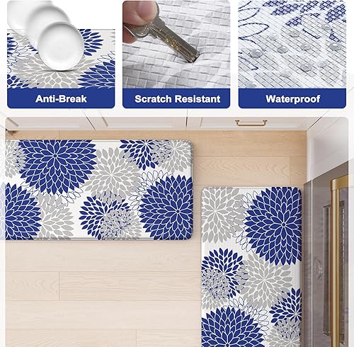 Miniatura 6 de Alfombrillas de cocina antifatiga, 2 unidades, alfombras de cocina bohemias con parte trasera de goma antideslizante, tapete de cocina impermeable