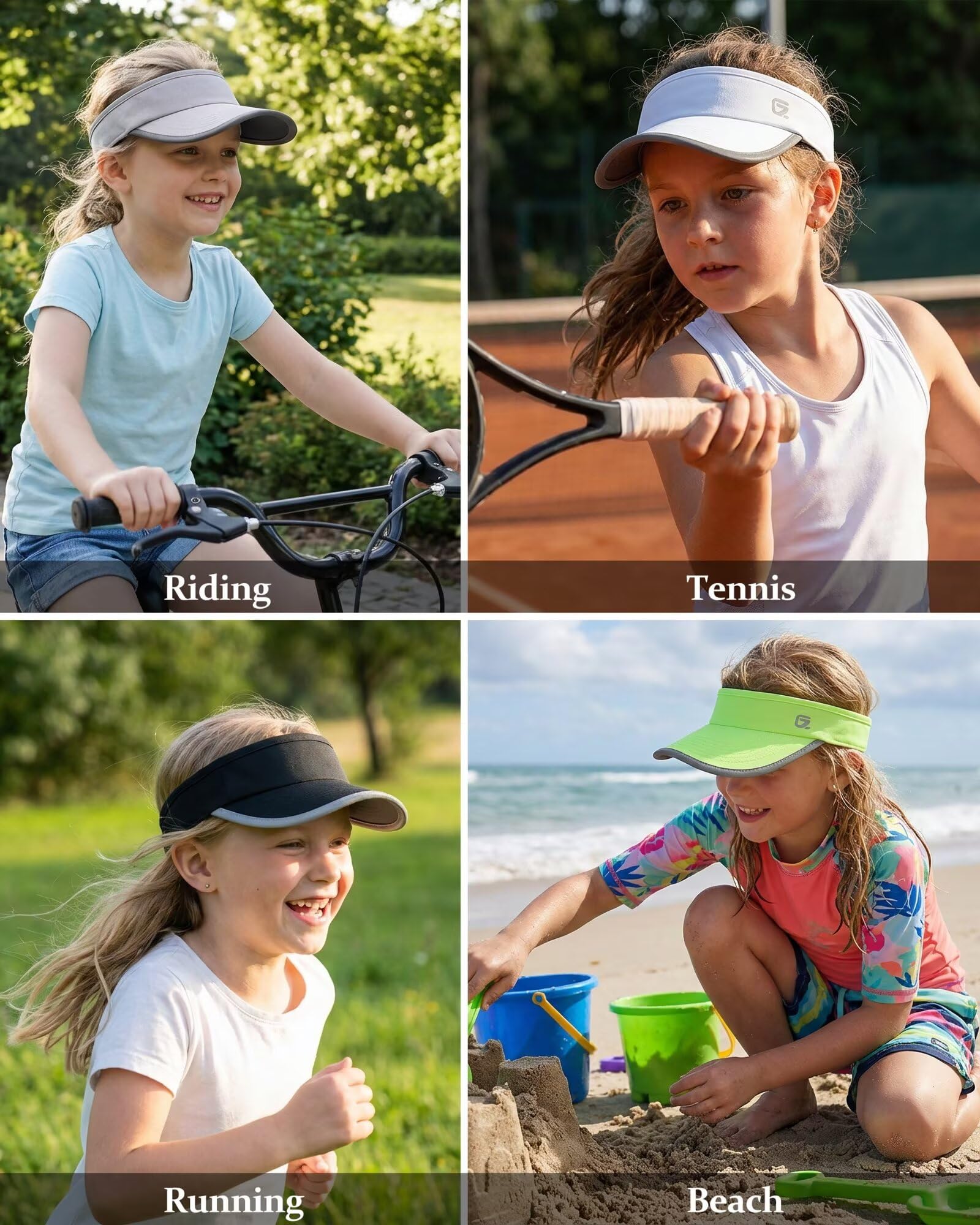 GADIEMKENSD Visera Infantil para el Sol, Gorra UPF 50+ para niñas, Visera Ligera y Reflectante para Correr, Tenis, Golf y Deportes al Aire Libre en Verano