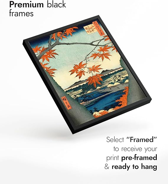 Animato Maple Trees At Mama Japanese Woodblock Print, Vintage Aesthetic Poster Japan Wall Art Exhibition Ukiyo-E Home Decor, Archival Matte, A5 (Print Only) - 21x14.8cm