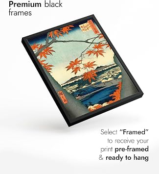 Animato Maple Trees At Mama Japanese Woodblock Print, Vintage Aesthetic Poster Japan Wall Art Exhibition Ukiyo-E Home Decor, Archival Matte, A5 (Print Only) - 21x14.8cm