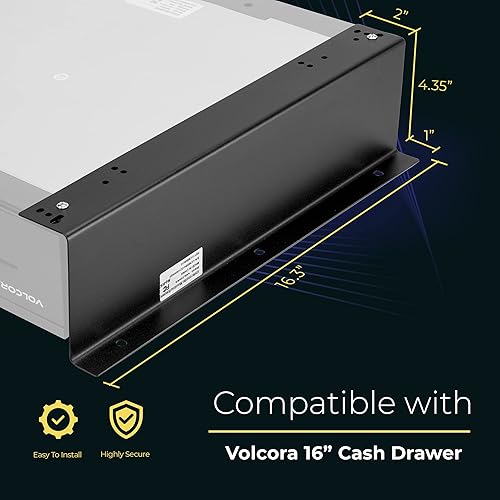 Miniatura 9 de Soporte de metal para montaje debajo del mostrador de cajón, 16 x 5 x 2 pulgadas, soportes de montaje de acero blanco resistente para instalación