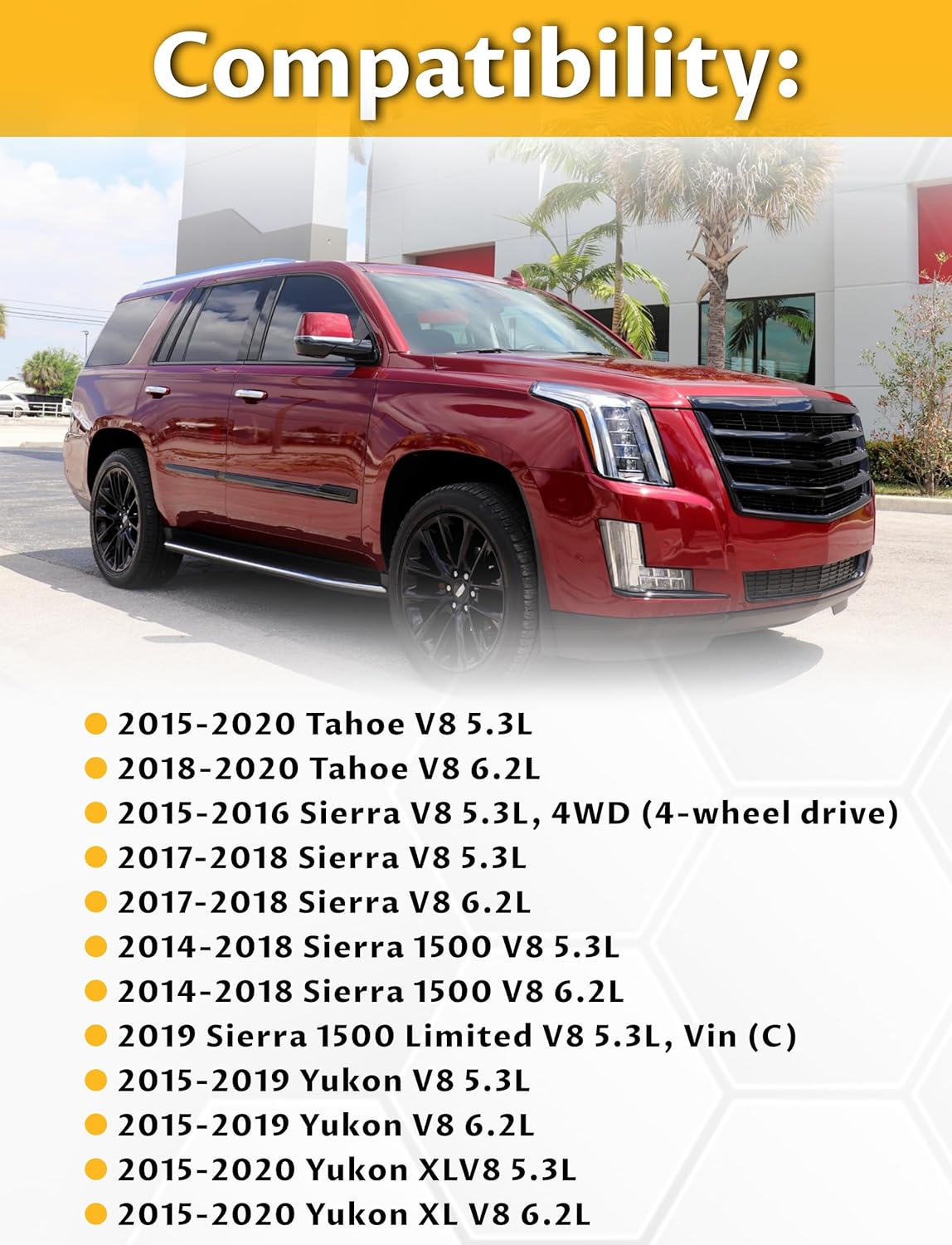 84175583 Front Left Driver Side Engine Motor Mounts Compatible with 2014-2018 Sliverado Sierra 1500 V8, 2015-2020 Escalade Suburban Tahoe, Yukon, Yukon XL