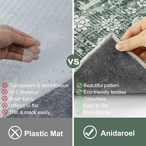 Miniatura 67 de Anidaroel Tapete para silla de 48 x 60 pulgadas para suelos de madera dura y azulejos, alfombra de silla de oficina para silla rodante, tapete