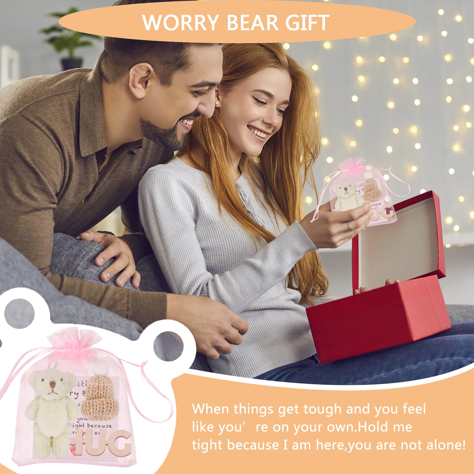 LALASTYLE Pocket Bear Hug Mini Worry Bear Plush with Inspirational Card, Soft Anxiety Relief - Image 4