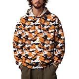 Men's Artistic Watercolor Hoodie Loose Fit Pullover Sweatshirt with Kangaroo Pocket Streetwear for All Seasons