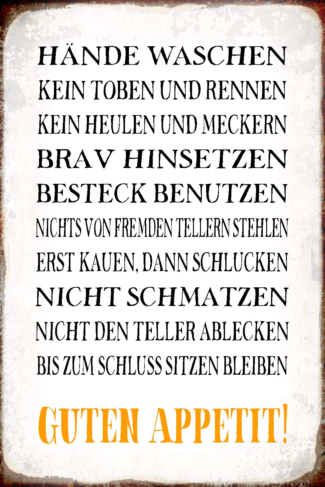 Schatzmix Tin-Plate Sign Wall Plaque, Sheet metal, Multicoloured, 20x30 cm, Multicolor