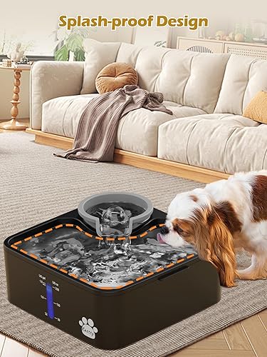 Miniatura 7 de Kastty Fuente de agua para perros de 230 oz7 L, fuente ultra grande y ancha para mascotas con 5 filtraciones y bomba LED inteligente segura, ideal